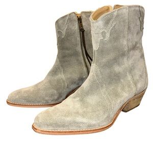 FP Free People New Frontier Western Boot - Dusty Blue Suede 8.5
